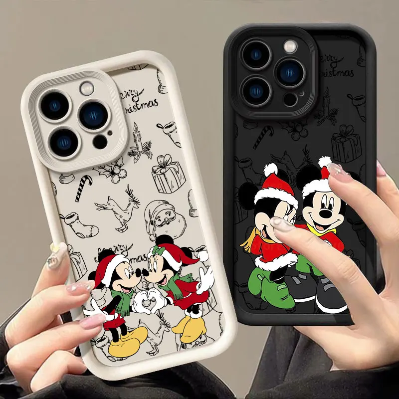 Disneies Christmas Mickey Minnie Phone Case For Vivo V40 V30 V30e V29e V29 V27 V27e V25 V20 V21 X100 X90 X80 X70 Pro 4G 5G Cover