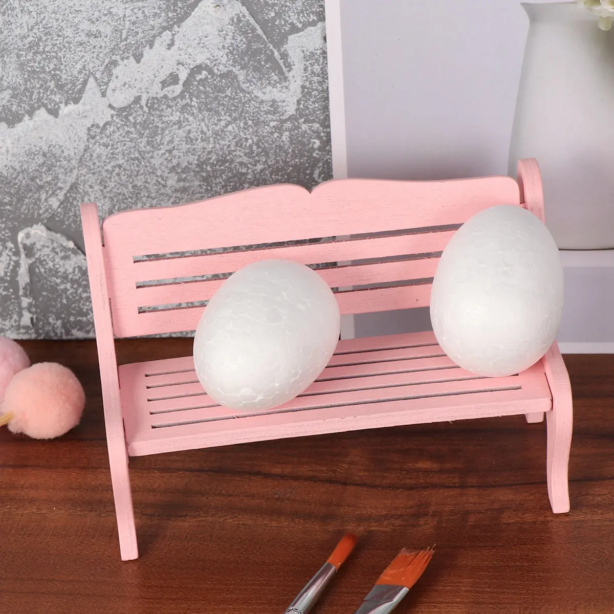 

50Pcs Realistic Solid Egg Foam Craft Supplies for Easter DIY Projects Family Fun Montessori Learning Decorative Props Festival