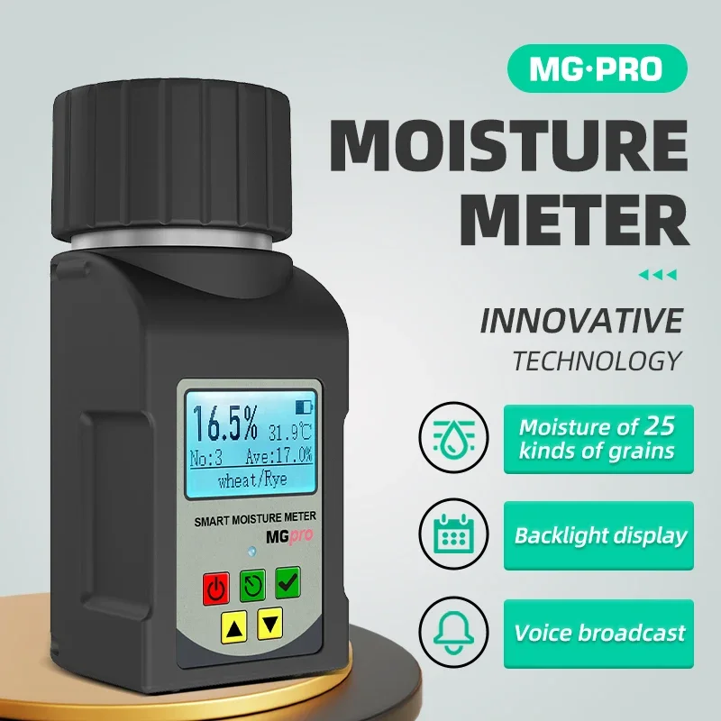 MG-pro Smart Grain Moisture Meter for 25 Kinds Corn Rice Wheat Peanut Coffee Bean Seeds Pea Hygrometer Humidity Tester