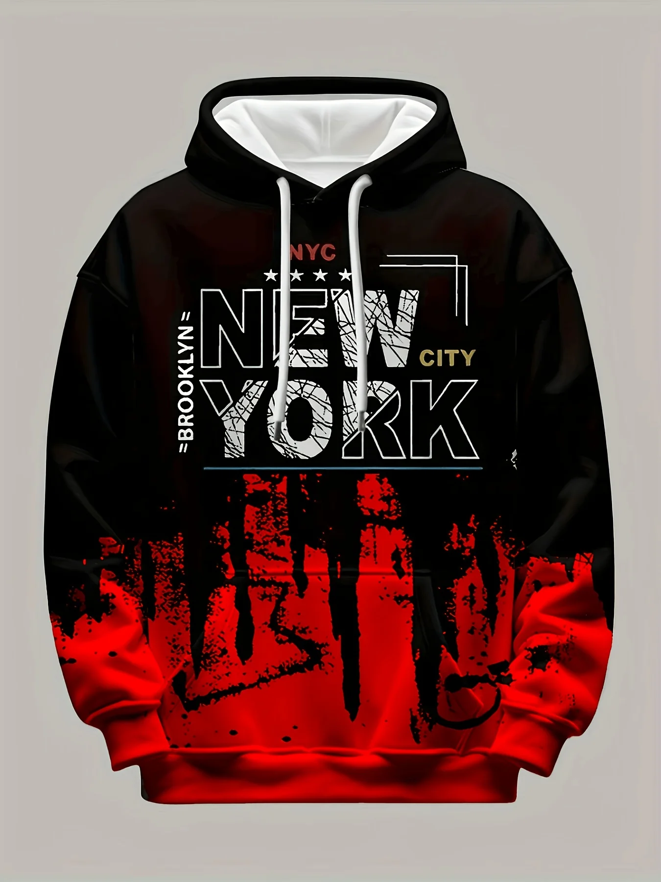 Men Women New York Brooklyn Hoodie NYC City Print Casual Pullover Hooded Sweatshirt Hip Hop Sport Streetwear Tops