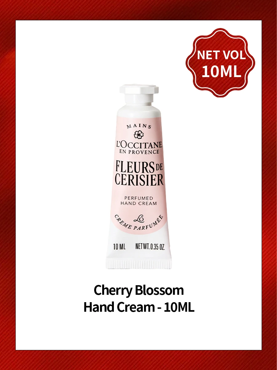 L'Occitane Cherry Blossom Hand Cream 10ml Portable Size Luxury Moisturizing Hand Cream Floral Scent For Dry Cracked Hands Travel