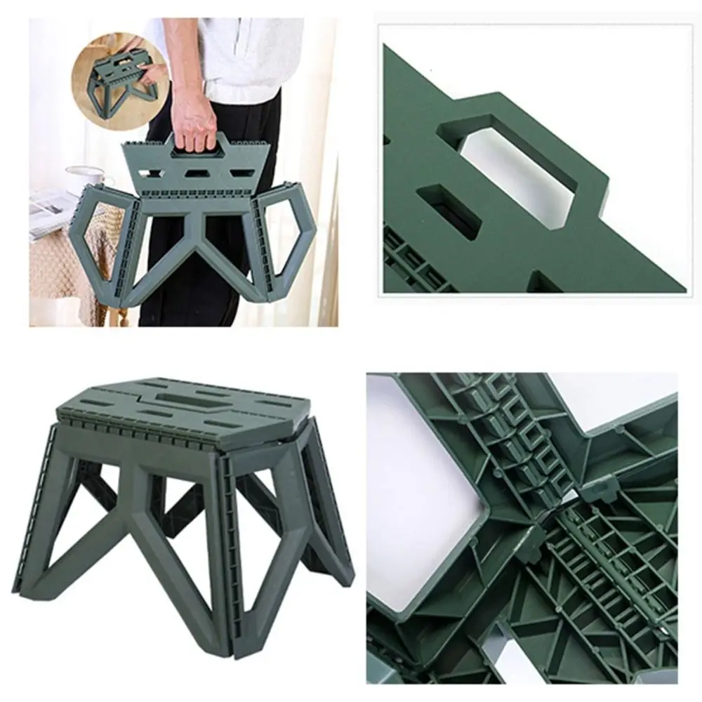 Space Saving Portable Fishing Stool High Load Non-Slip Base Folding Chair Small Compact Step Stool Outdoor