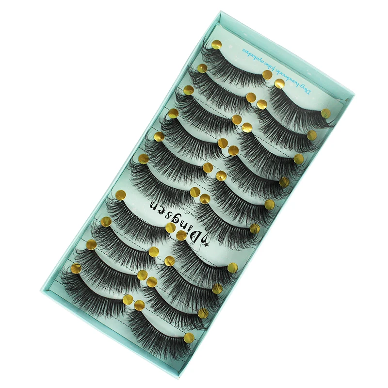 Nouveau 10/5 paires de cils de vison 3d faits à la main faux cils courts croix désordre Dense cils naturels maquillage de scène faux cils