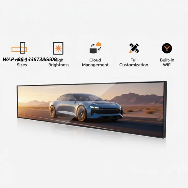 Bar LCD Screen IPS Mini-LED 500cd/m² Wall Mounted Digital Signage Smart Vehicle Equipment
