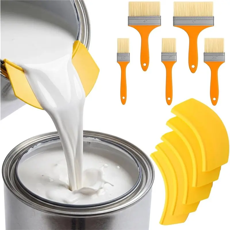 a59z-10個入りペイント缶注ぎ口セット（ガロン缶用）、チップブラシ付き注ぎ口セット（パイント缶用）、ラテックス塗料、油性塗料用