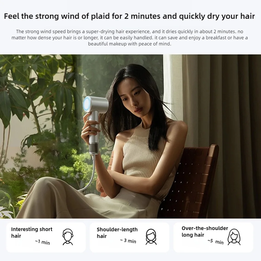 Secador de Pelo de Alta Velocidad XIAOMI MIJIA, Secador de Pelo Profesional con Iones Negativos para el Cuidado del Cabello, 110,000 RPM, 1600W, Secador de Pelo Eléctrico Portátil