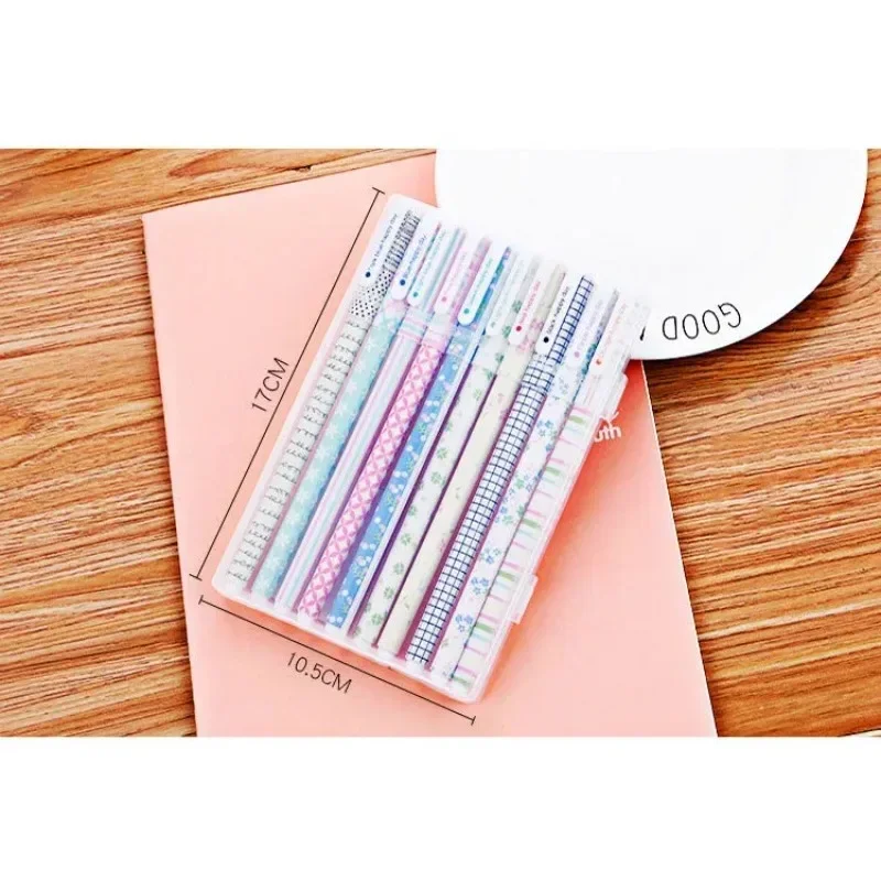 Cute Kawaii Stationery 10pcs/set Colored Gel Pens 10 Colors Creative Korean Style Glitter Pen for Doodle School Office Supplies