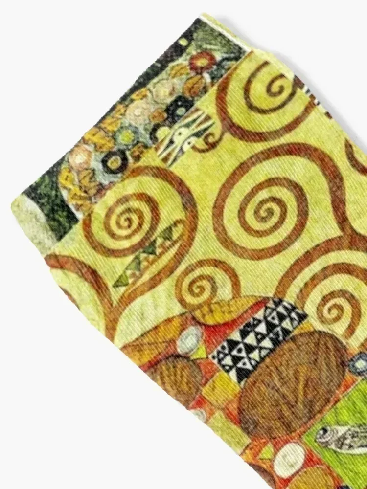 Fulfillment | The Tree of Life by Gustav Klimt Detail - Gold Socks kids floral Stockings Climbing Men's Socks Luxury Women's