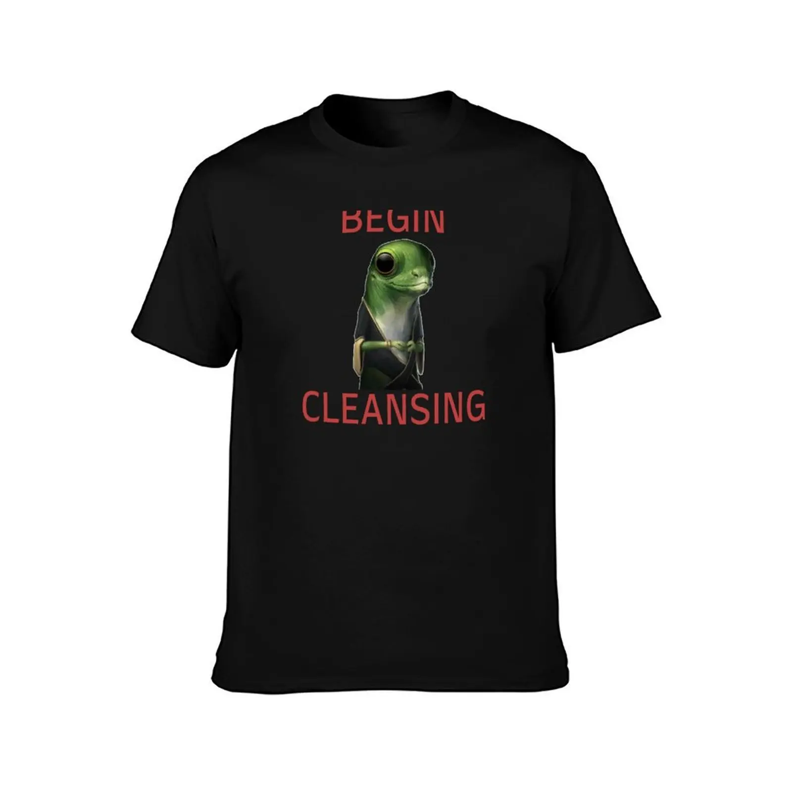 Stellaris Begin Cleansing Priki-ti-ki Gecko Meme T-Shirt cotton t shirt man t shirt man luxury t shirt personalised T-Shirt