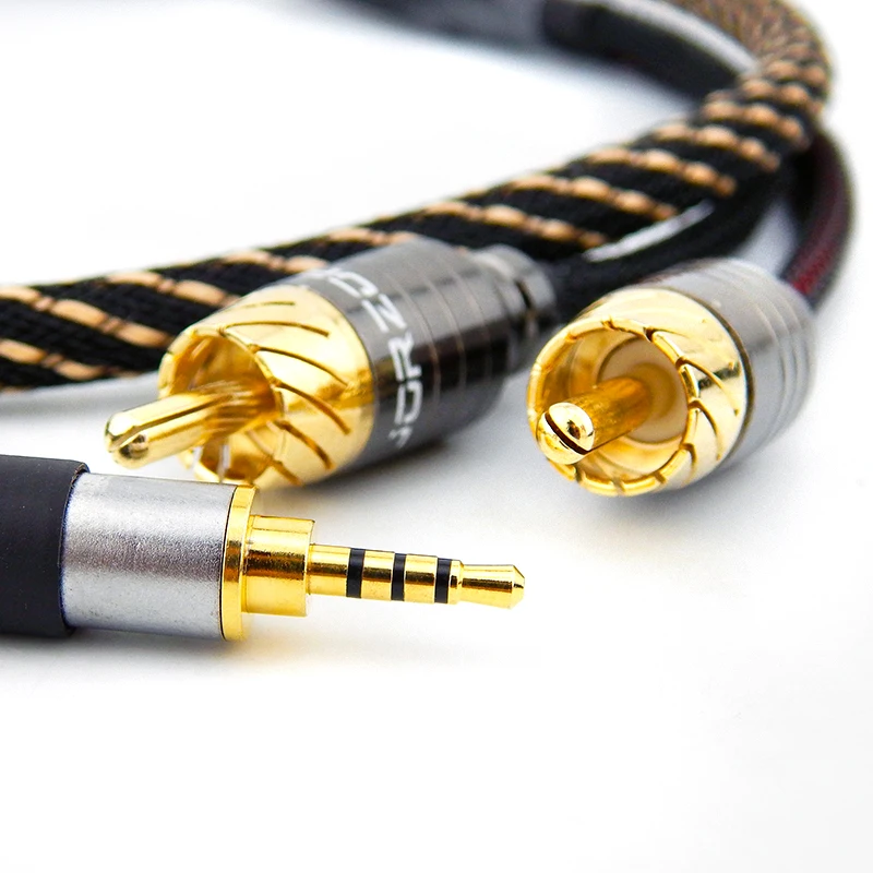 Kabel audio HIFI 4.4mm JACK zrównoważony interfejs 4.4mm do 2 rca kabel sygnałowy AUX linia wzmacniacz słuchawkowy 2.5mm wtyczka do 2 RCA