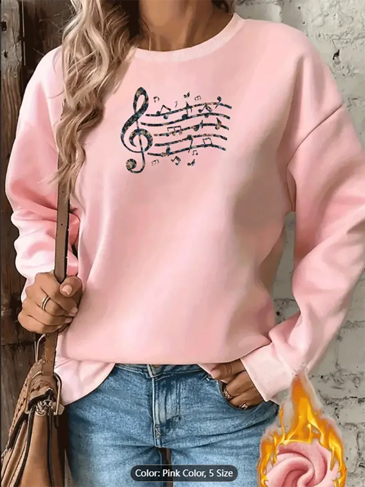 

Женская абрикосовая толстовка с графическим принтом и флисовой подкладкой, повседневный пуловер большого размера, топ для любителей музыки, чистый хлопок