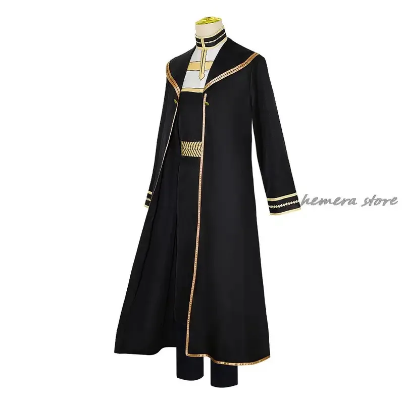 qq023Heiter Cosplay Anime Frieren Beyond Journey's End Costume Wig Priest Uniform Cloak Glasses Green Hair Halloween Party Women