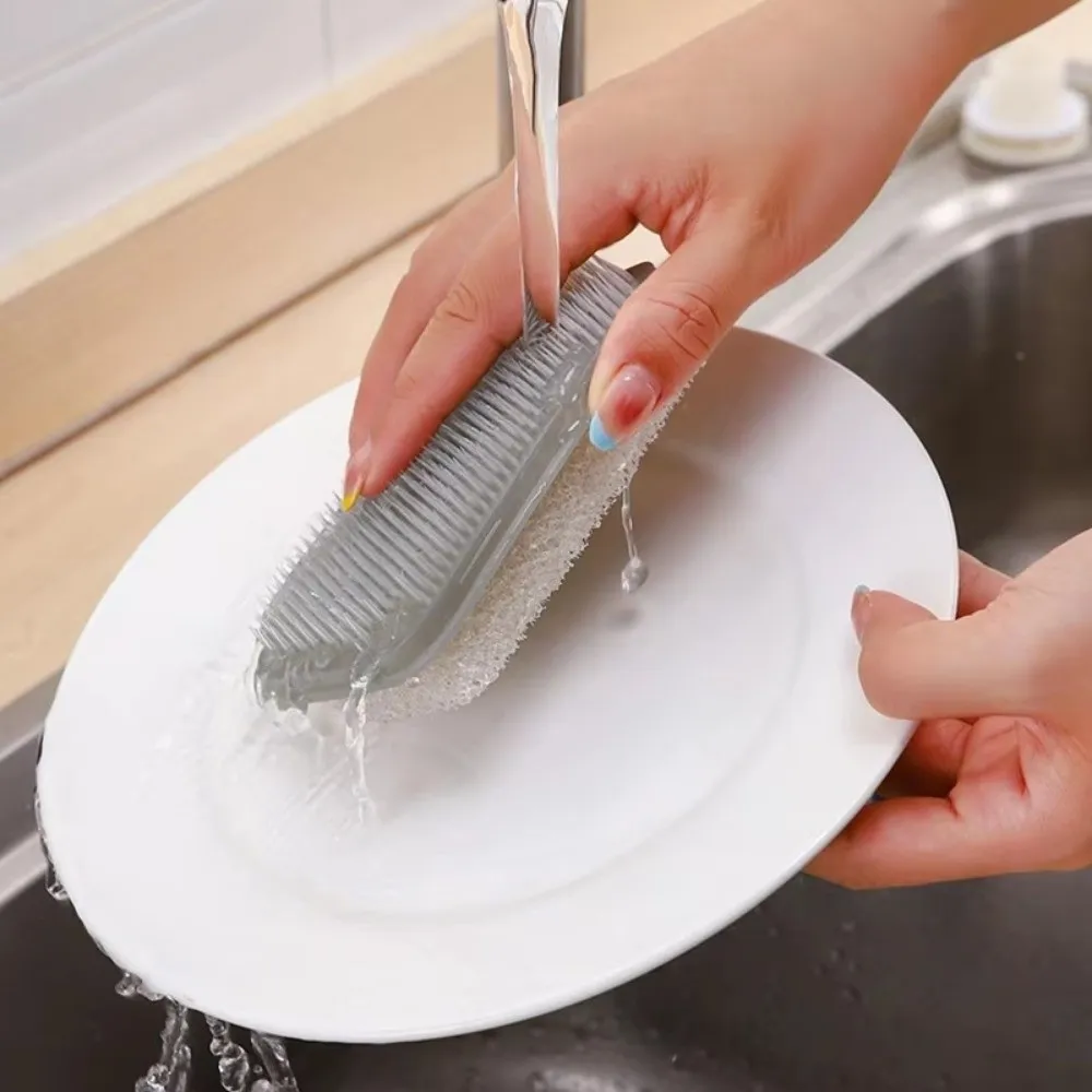 Kitchen Fruit and Vegetable Brush Flexible Multifunctional Cleaning Brush Plastic Bendable Design Kitchen Scrubber