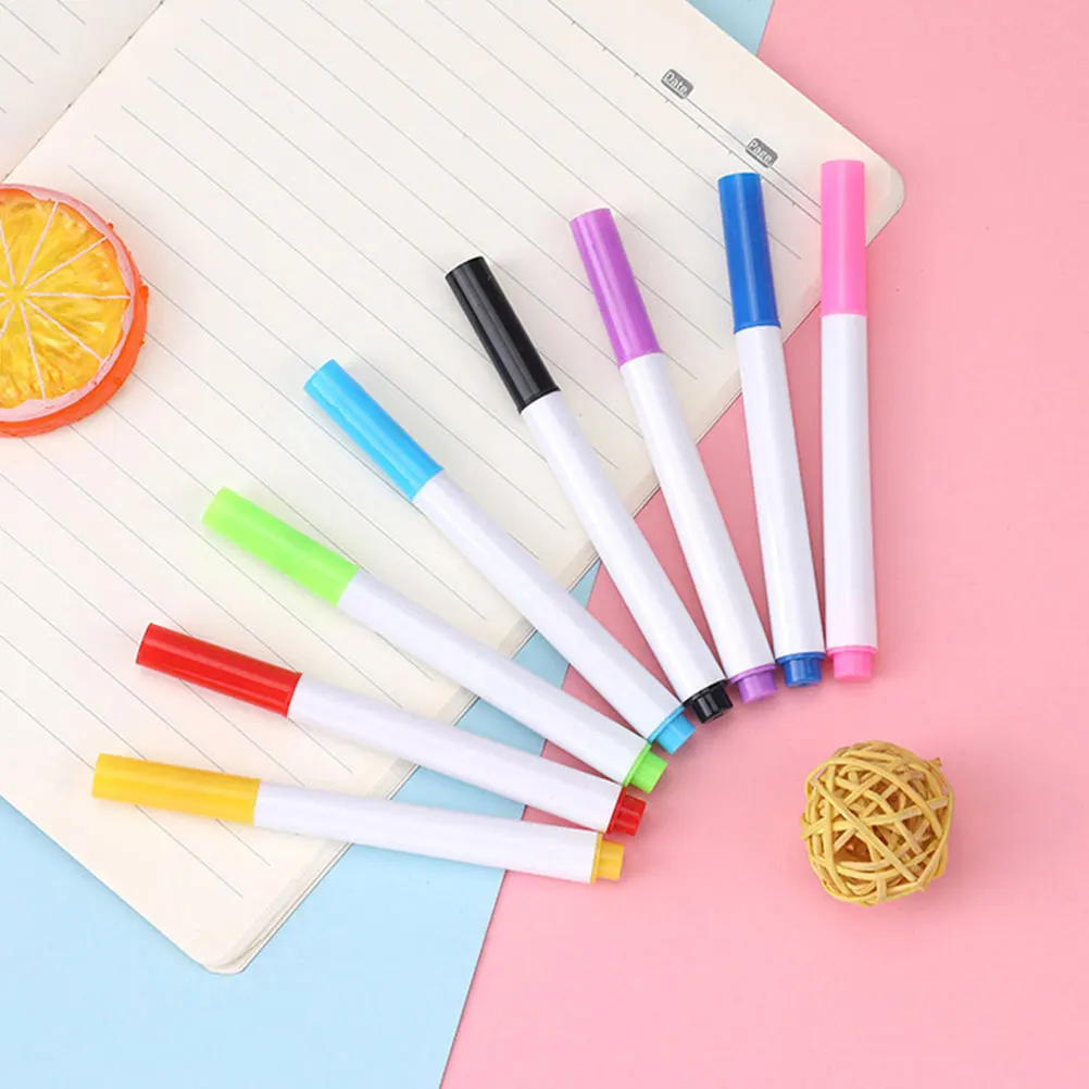 8pcs Dry Erase Markers Classroom Whiteboard Marker Pens Water Painting Pens School Office Stationery Supplies