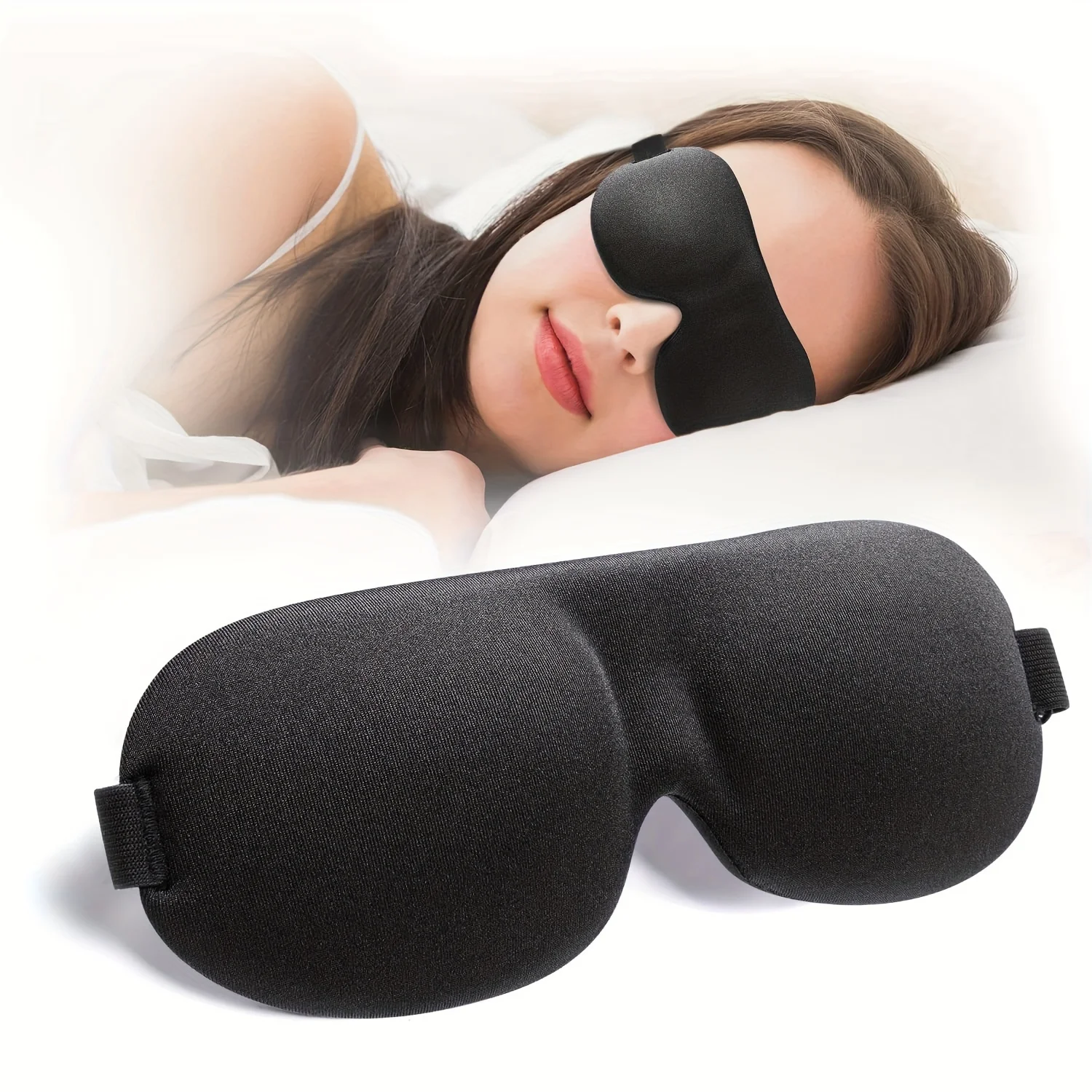 

2pcs Unisex Sleep Mask, 3D Light Blocking Eye Mask, Comfortable Polyester, Ideal for Supine and Side Sleepers Eyepatch Eye Patch