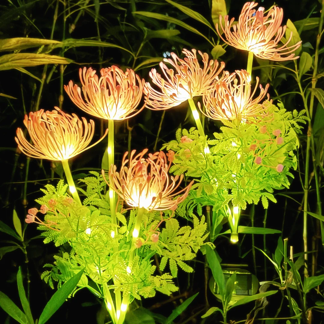 야외용 태양열 꽃 조명, 빛나는 꽃 및 줄기, 정원 장식, 마당, 1 개, 2 개