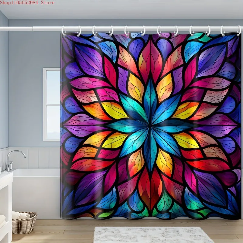 Complete Shower Curtain With Hooks Kit For Bathroom Privacy And Water Protection