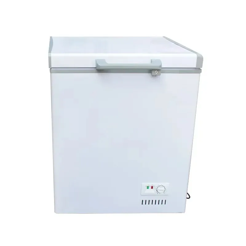 Commercial Horizontal Freezer Air Digital Control Single Door Ice Cream Display Cabinet Deep Freezer White Plastic Liner