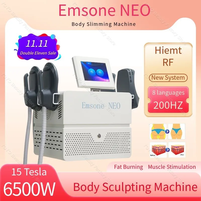 

15 Tesla ems body sculpt machine Fat Burning Muscle Stimulation 6500W emsone neo Hiemt RF Sculpting Machine Electromagnetic