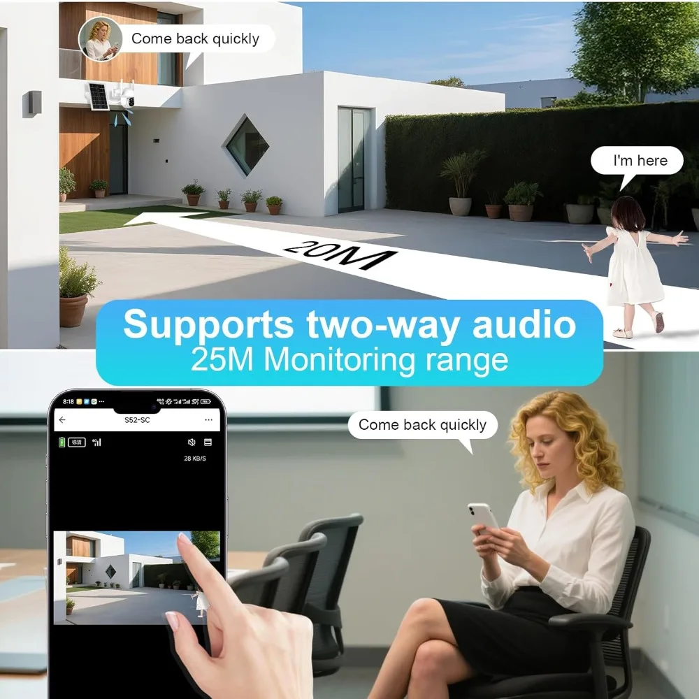 كاميرا أمان خلوية 4G LTE نظام خارجي، بيانات غير محدودة مجانية مدى الحياة، كاميرا أمان لاسلكية تعمل بالطاقة الشمسية مدمجة في بطاقة sim، 3 #5