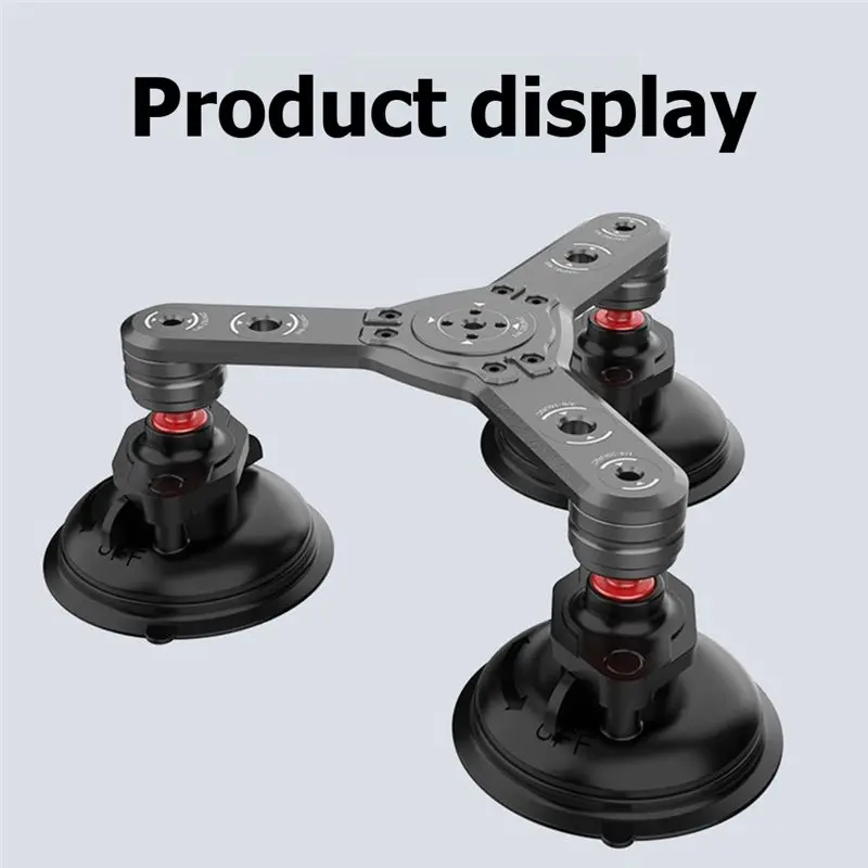 B50B-Car Phone Camera Holder In Aluminum Alloy 360° Adjustability Suction Cup For Cell Phones Action Cameras Mounts