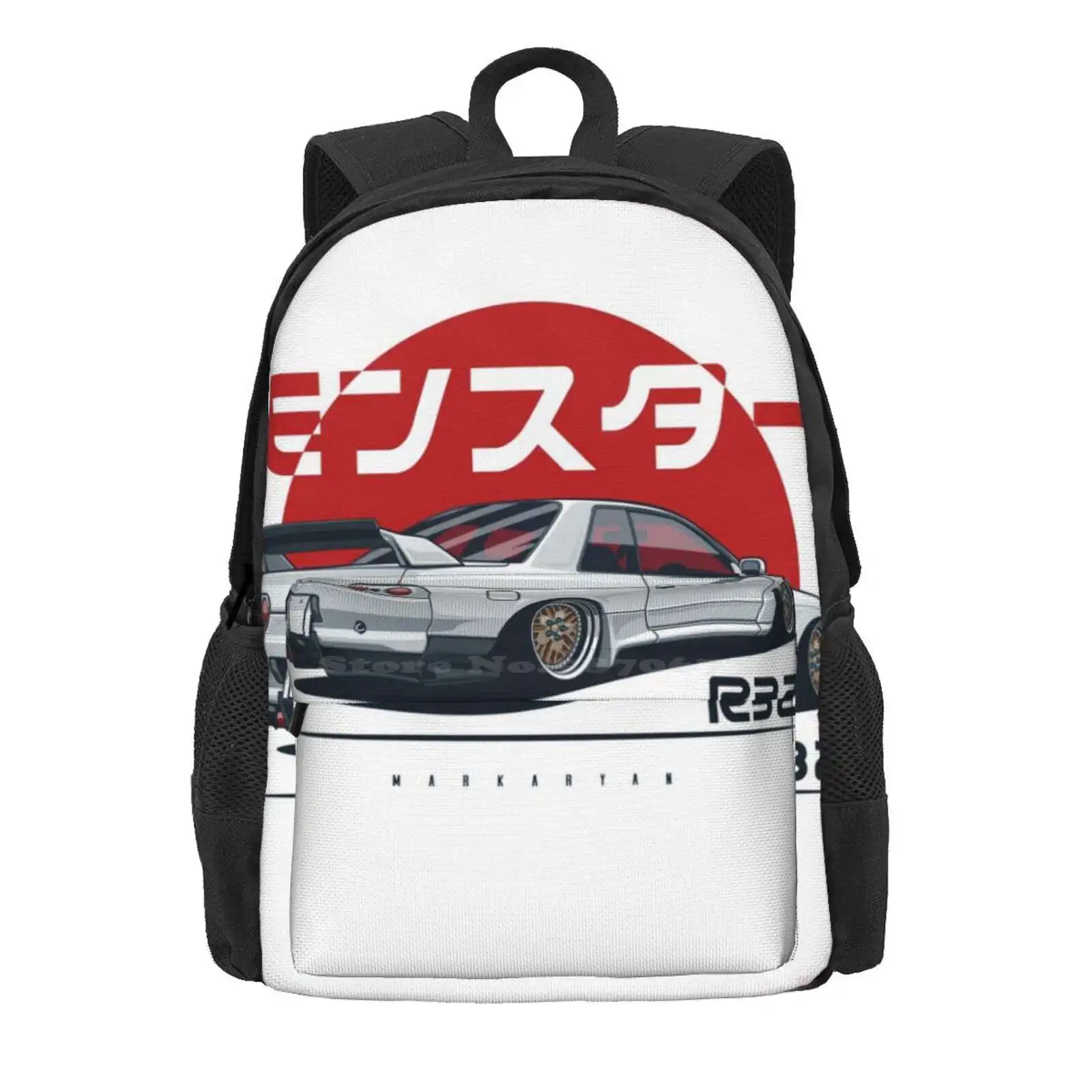 Monster. Skyline R32 Gtr Hot Sale Schoolbag Backpack Fashion Bags Automotive Automobile Stance Japan Drift Legend Vehicle