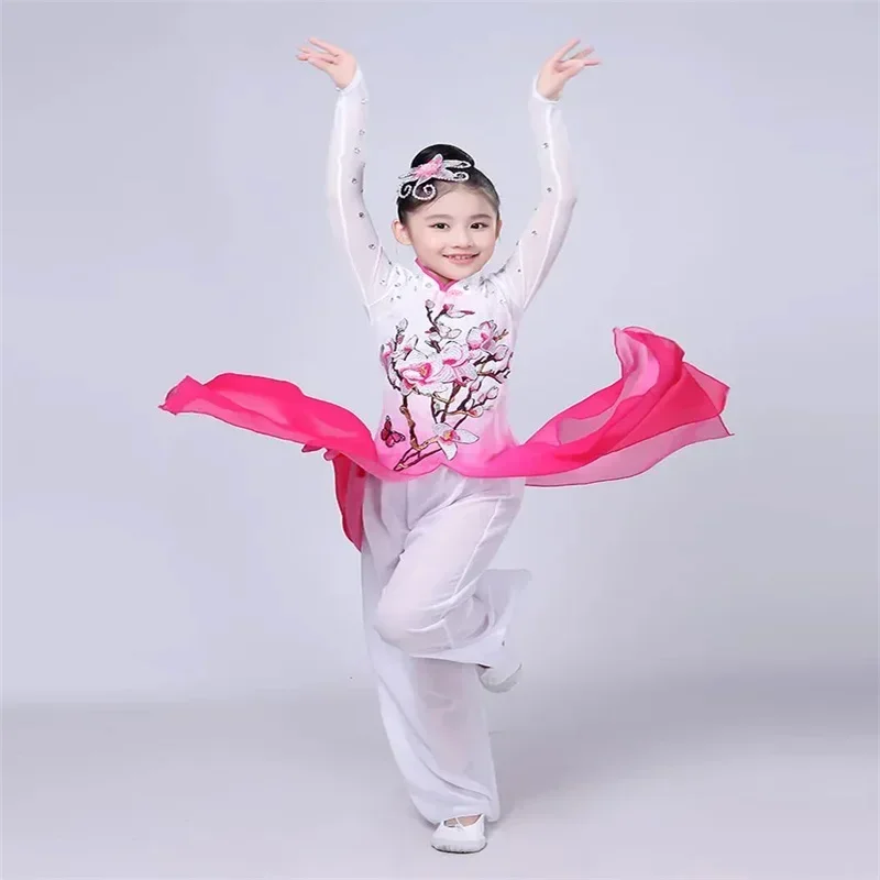 Vêtements de danse folklorique traditionnelle chinoise pour filles, Hanfu pour enfants, robe de dragon, jupe de nouvel an, vêtem