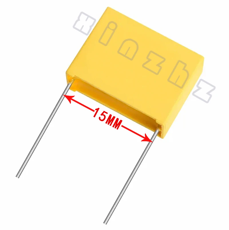 Condensador de seguridad 5 piezas X2, película de polipropileno, 15mm, 275VAC, 275V, 0,1 UF, 0,22 UF, 0,33 UF, 0,47 UF, 0,68 UF