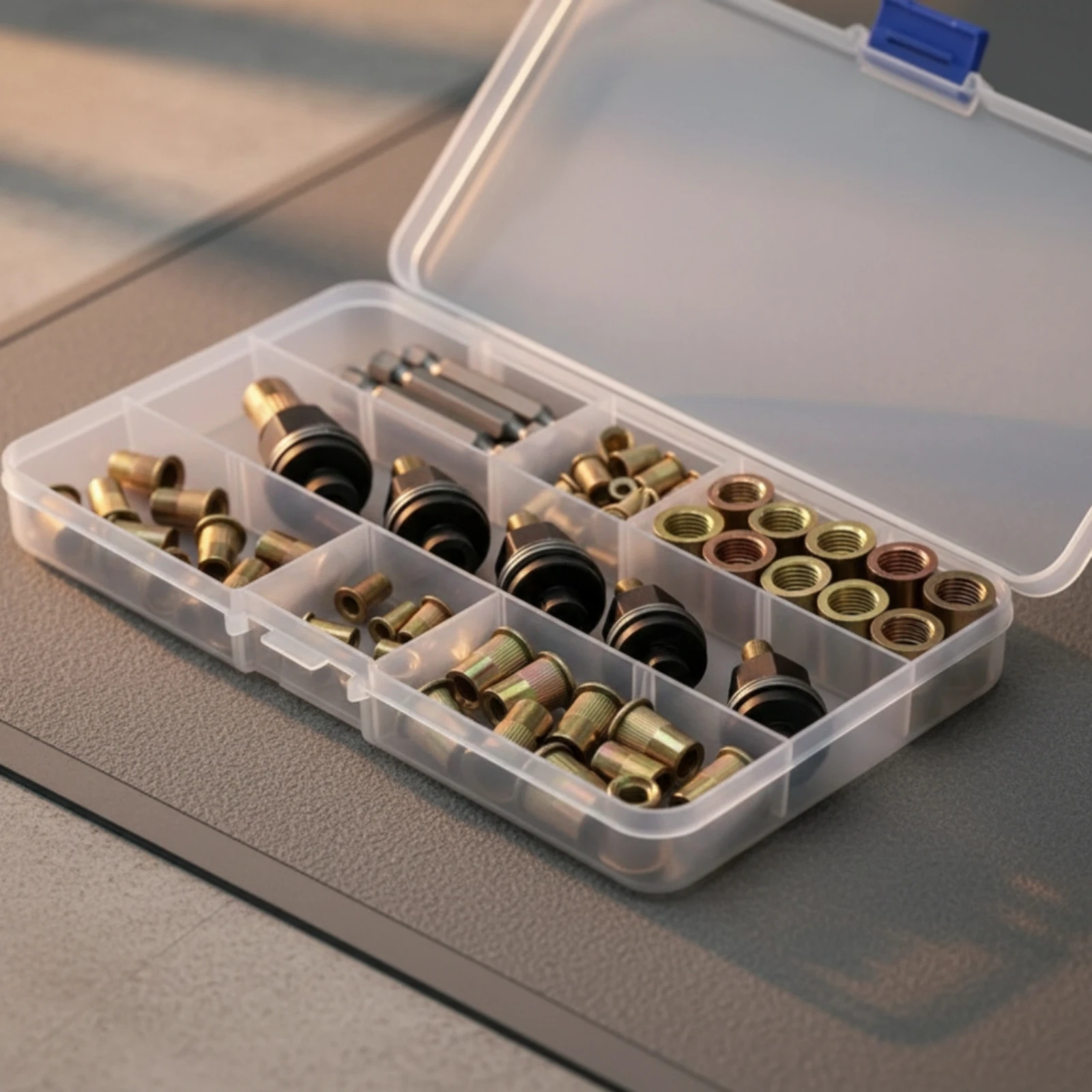 50 Pieces Metric Rivet Nut Assortment Long-Lasting Zinc-Plated Rivet Nut Assortment Threaded Nutsert Set Easy to Install Flush