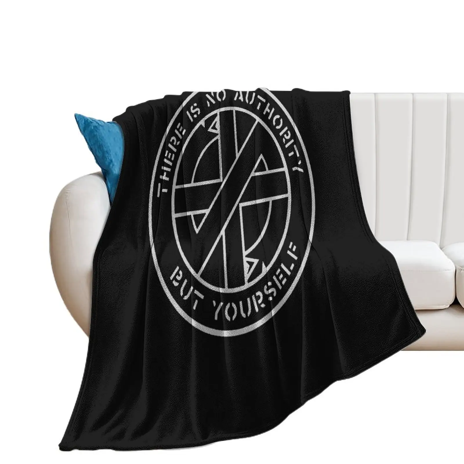 Crass - There Is No Authority But Yourself Throw Blanket Decoratives Fashion Sofas Decorative Beds Extra Large Throw Blankets