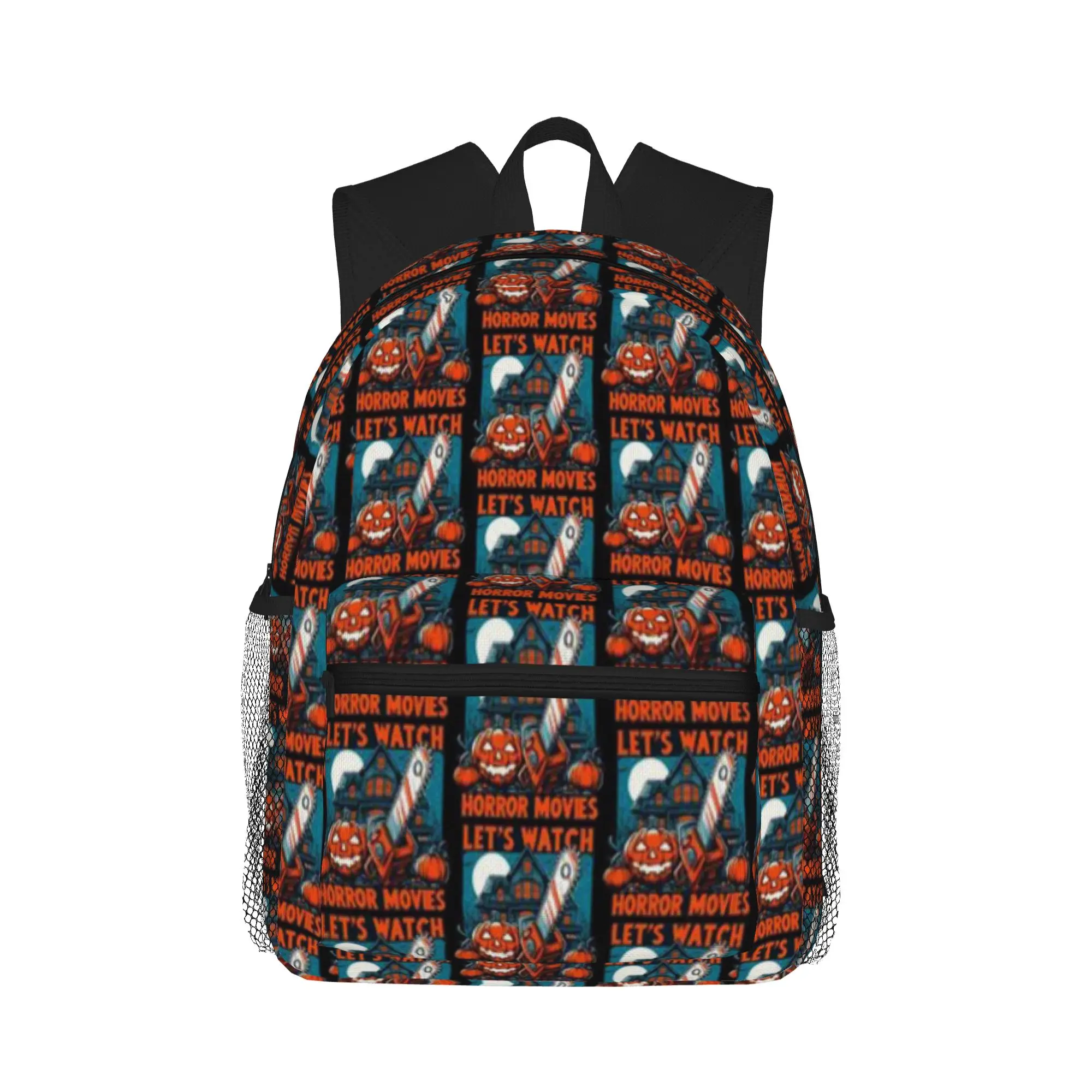 Lets Watch Horror Movies Spooky Season  Casual Backpack for Students and Adults Backpacks