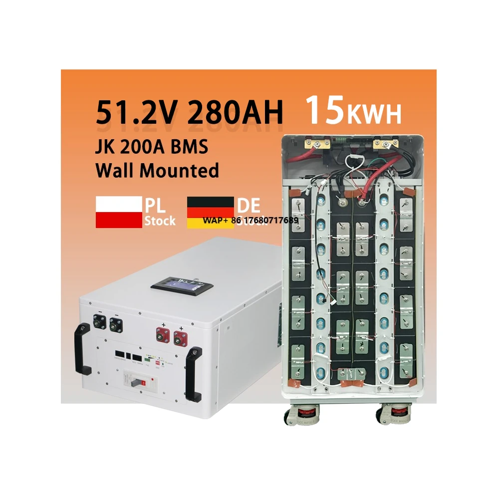

EU Stock Lifepo4 Solar Battery 48V 51.2V 280Ah Lithium Battery for Home Use Wall-Mounted System with JK BMS