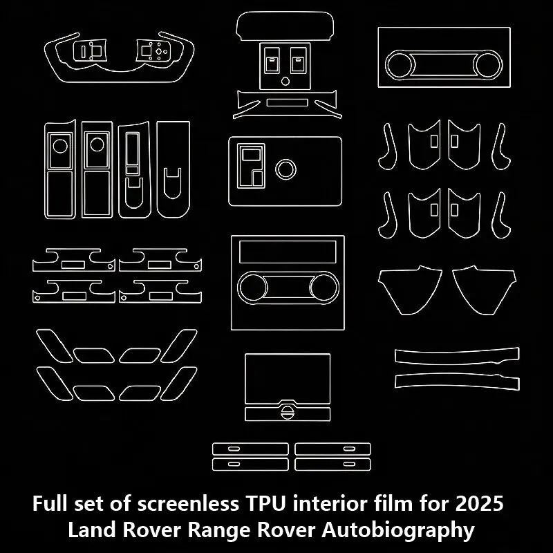For 25 models of Land Rover Range Rover Executive interior protection film center console gear shift transparent film decoration
