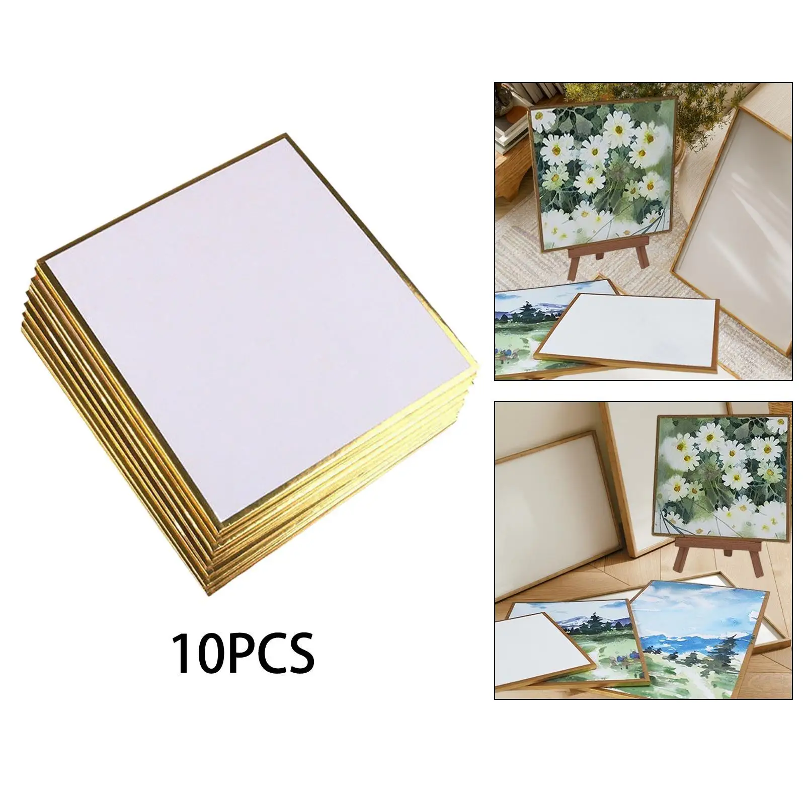 กระดานชิคิชิ 10 ชิ้น อเนกประสงค์ รูปทรงสี่เหลี่ยม อุปกรณ์ศิลปะและงานฝีมือ กระดาษวาชิ สำหรับลายเซ็นศิลปิน งานคอสเพลย์