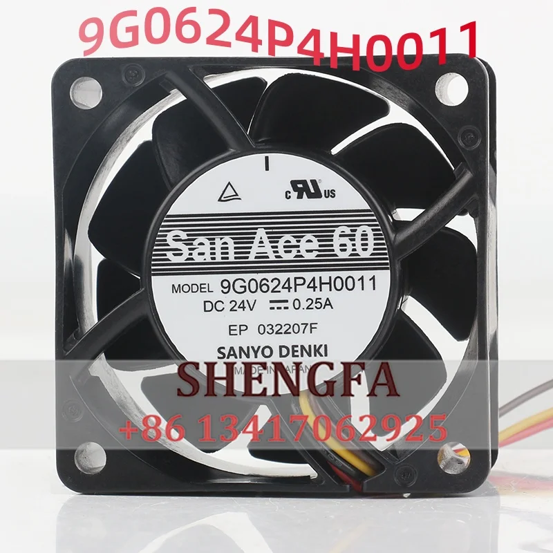 Original new Sanyo 5V 12V 48V AC EC 6025 60X60X25MM Projector Inverter 4-wire low noise 9G0624P4H0011 Coolingfan DC24V 0.25A