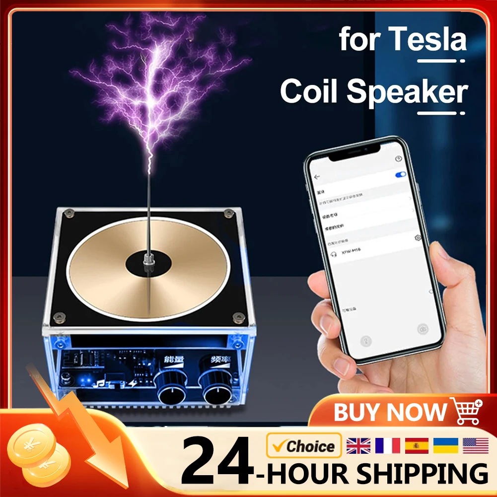 for Tesla Coil Speaker Electric Arc Generator Bluetooth-compatible Speaker Electronic Coil for Tesla Experiment Desktop Toy Mode