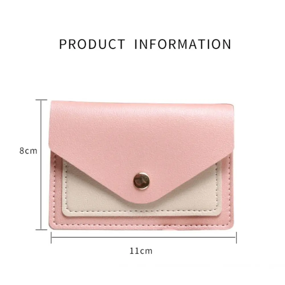Fashion Slim Leather Wallet Business Credit Card Holder Short Purse Leather ID Card Holder Candy Color Coin Case