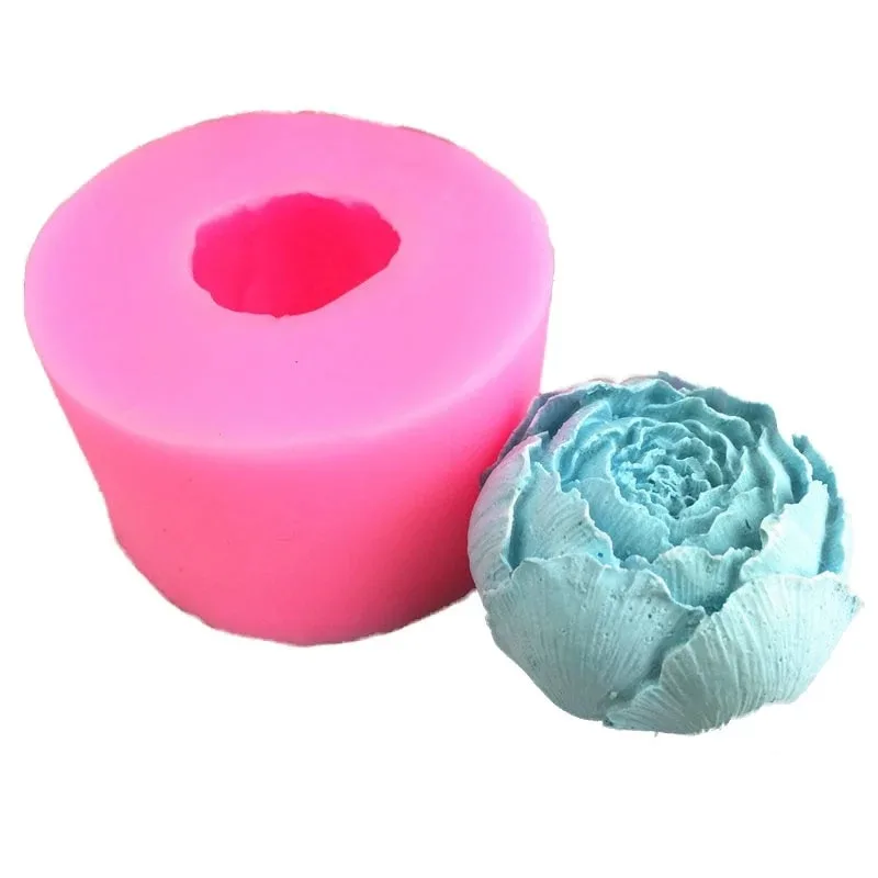 Round Shape 3D Flower Peony Silicone Mold Chocolate Flip Sugar Baking Gypsum Diy Soap