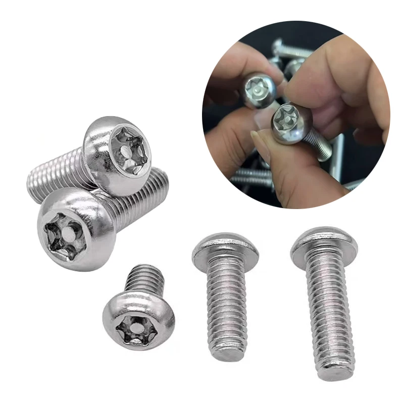 

20-100Pcs 304 Stainless Steel Screw M2 M2.5 M3 M4 M5 Round Head Screw Anti Pin Safety Bolt Length 3/6/8/14/20/25/30/40/50/60mm