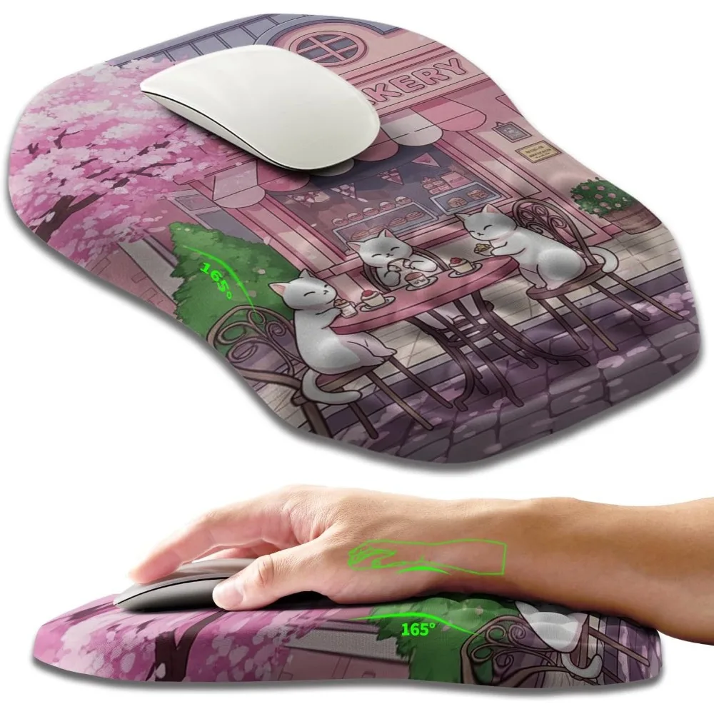 Ergonomic Slope Mouse Pad with Wrist Support and Massage for Carpal Tunnel Relief