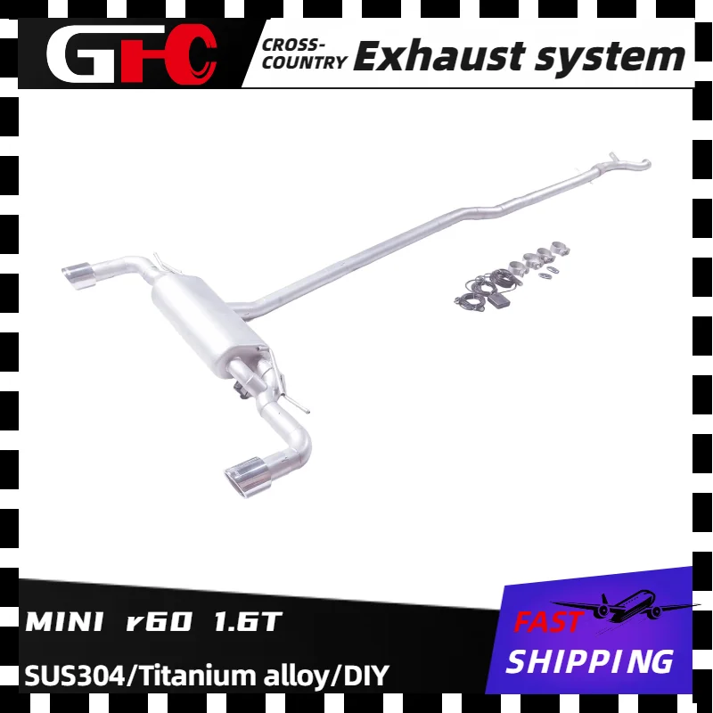 

GFC catback exhaust SUS304 high-performance exhaust system, valve muffler 2tips for 2014 BMW MINI r60 1.5T.
