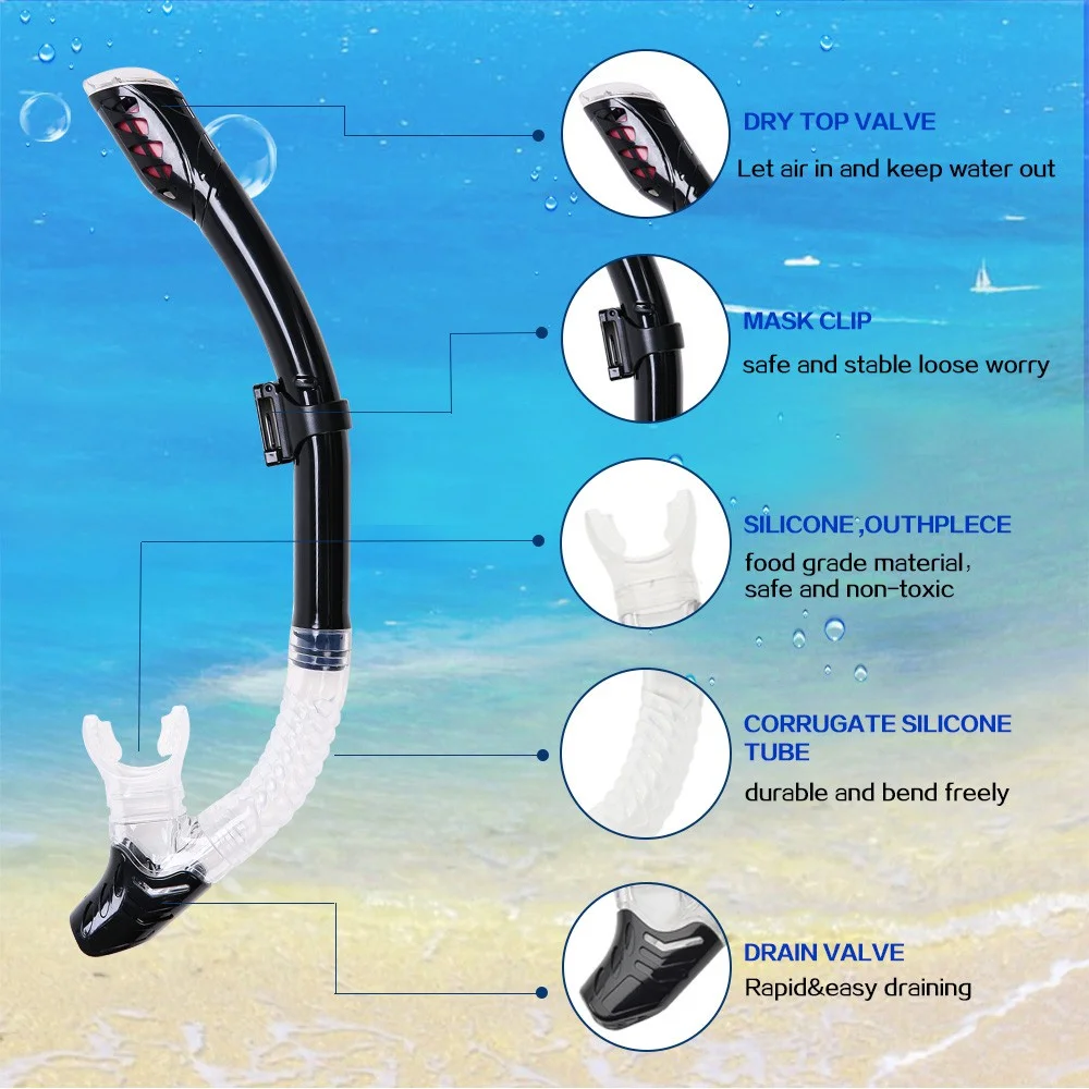 Professional Scuba Diving Mask Silicone Snorkel Mask Set Anti-Fog Full Dry Tube Underwater Snorkeling Equipment