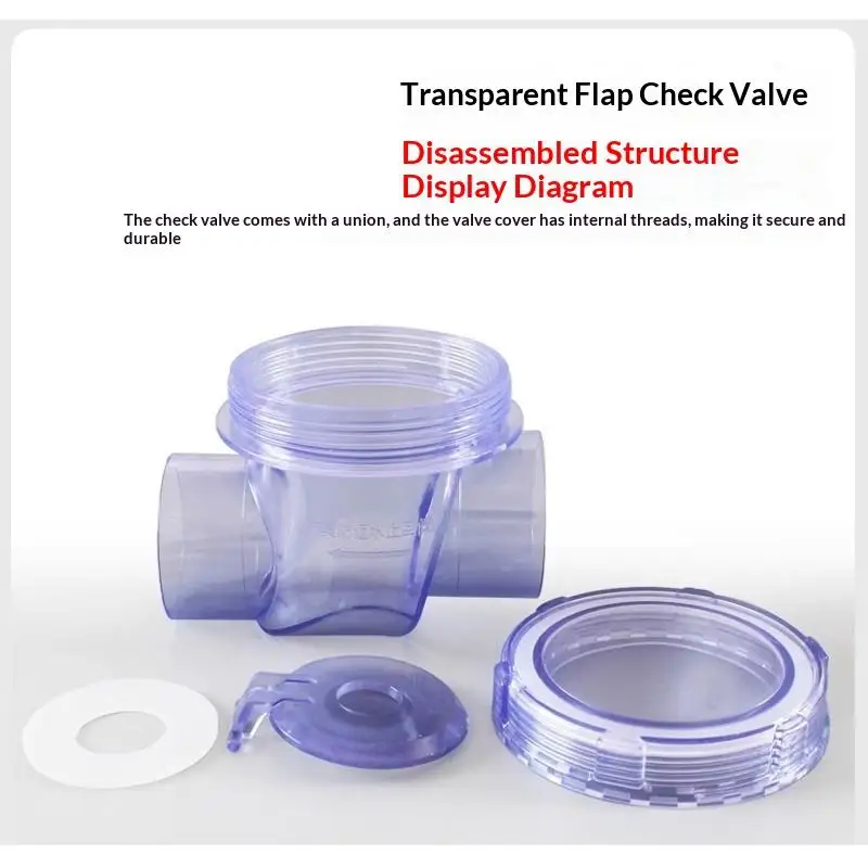 Flap Check Valve UPVC Material Transparent Design Non-return Valve Anti-backflow Movable Valve Backwash Obstructor