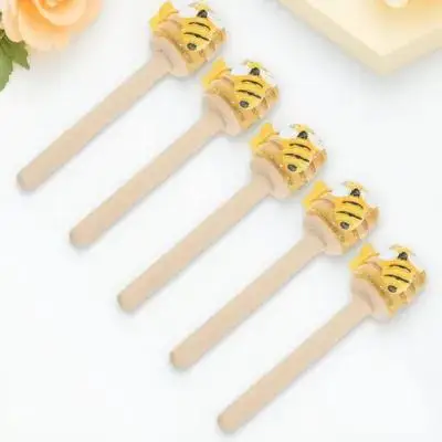 

5Pcs Honey Dipper Bee Tiered Tray Decoration Festival Table Centerpiece Honeycomb Party Ornament Wooden Home Decor