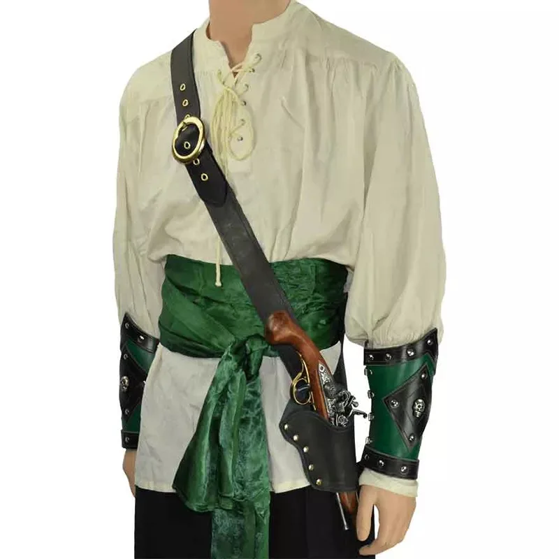 Fondina per pistola Flintlock in pelle pirata Steampunk Blunderbuss supporto per pistola Baldric Men Buccaneer Captain Cosplay accessorio per Costume