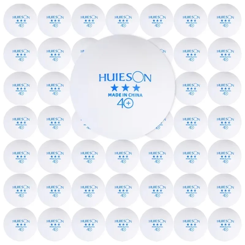 100PCS Huieson Blue Logo Table Tennis Ball Seamed 3Stars ABS New Material Durable 40+ Ping Pong Ball for Club Training Wholesale