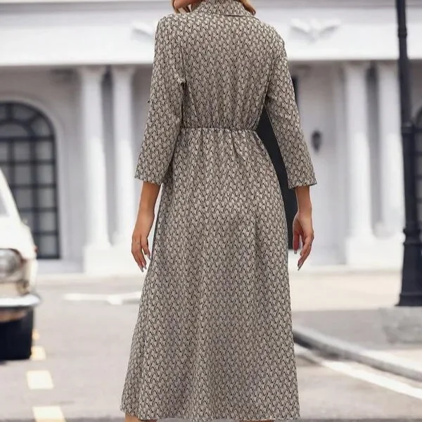 Robe bohème à col en V profond pour femmes, robes de soirée à manches longues, robe imprimée décontractée, fente latérale élégante, mode sexy, automne