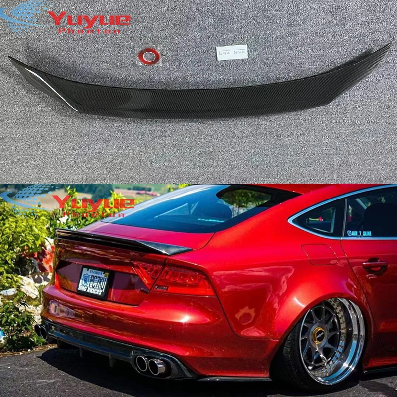 Yuyue Phaeton Carbon Fiber CAR REAR WING TRUNK LIP SPOILER FOR AUDI A7 S7 RS7 2012 2013 2014 2015 2016 (karztec Style)