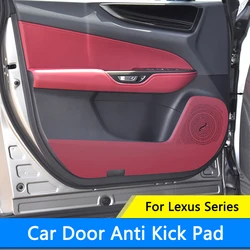 QHCP Car Door Anti kick Pad Leather Car Door Anti-kick Mat For Lexus NX 2022-2024 ES 2018-2024 RX 2023-2024 Interior Accessories