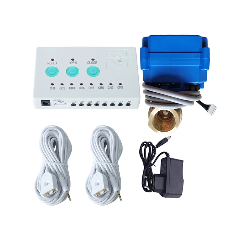 Instant Flood Alert System DN15 DN20 DN25 Automatic Water Shut Off Valve Kit with 6M Leak Detection Sensor, Easy DIY Install